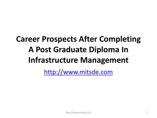 Career Prospects After Completing A Post Graduate Diploma In Infrastructure Management | Distance Learning MBA