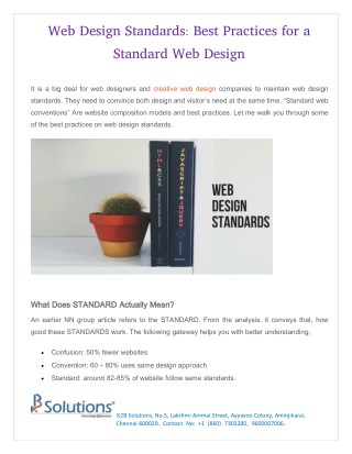 Best Practices for a Standard Web Design