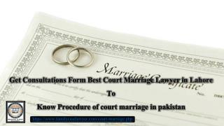 Procedure of Court marriage in pakistan