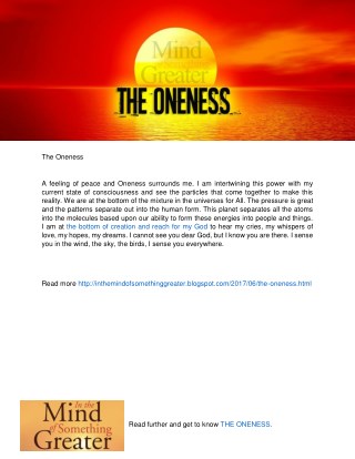 The Oneness