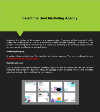 Select the Best Marketing Agency