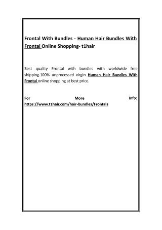 Frontal With Bundles - Human Hair Bundles With Frontal Online Shopping- t1hair