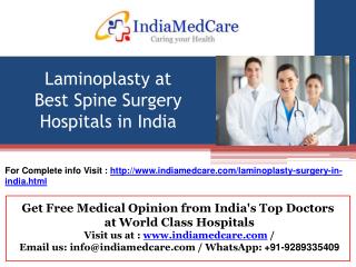 Laminoplasty Surgery in India