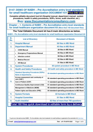 Small Healthcare Accreditation Documentation Kit