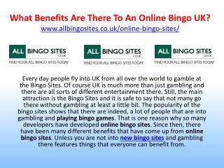 What Benefits Are There To An Online Bingo UK?