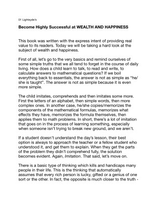 Become Highly Successful at WEALTH AND HAPPINESS