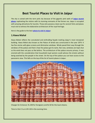 Rajasthan Tourism