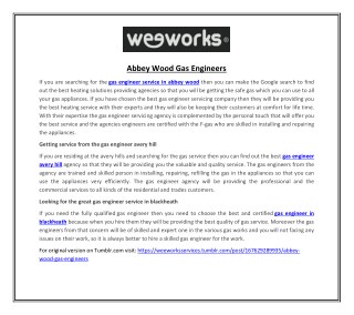 Abbey Wood Gas Engineers