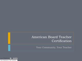 American Board Teacher Certification