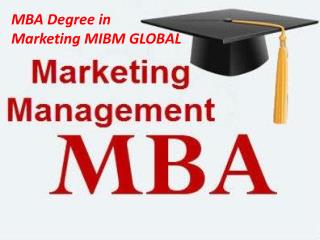 MBA Degree in Marketing Career in a marketing group of an MIBM GLOBAL