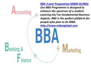 BBA 3 year Programme and also the fundamentals of administration