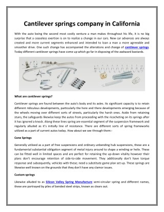 Cantilever springs company in California