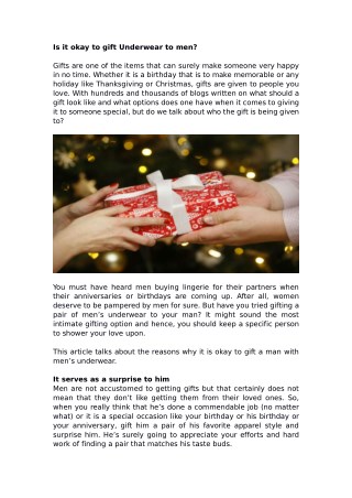 Is it okay to gift Underwear to men?