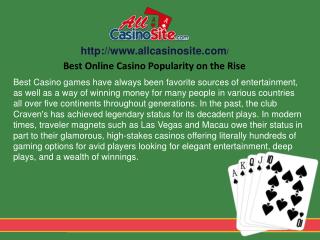Best Online Casino Popularity on the Rise
