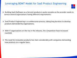 Leveraging BOMT Model for SaaS Product Engineering