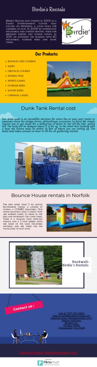 Dunk Tank Rental Cost - Birdie's Rentals