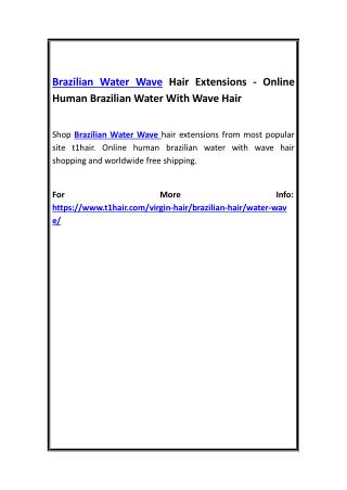 Brazilian Water Wave Hair Extensions - Online Human Brazilian Water With Wave Hair