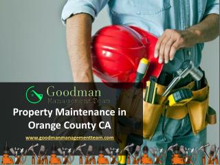 Property maintenance in Orange County CA