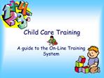 Child Care Training
