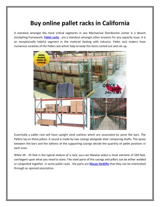 Buy online pallet racks in California