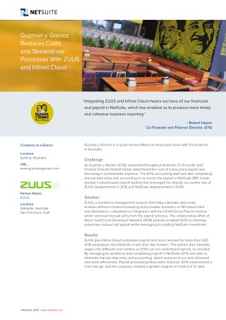 Zuus NetSuite GuzmanyGomez Case Study