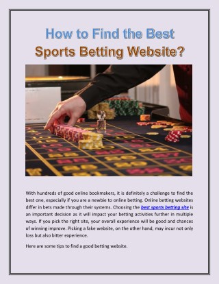 How to Find the Best Sports Betting Website ?