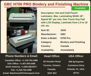 Buy Used GBC H700 Pro Bindery and Finishing Machine