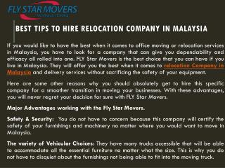 Best Tips to Hire Relocation Company in Malaysia