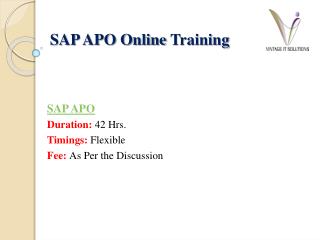 SAP APO Course Content PPT