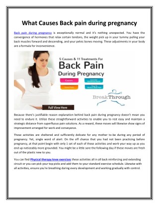 What Causes Back pain during pregnancy