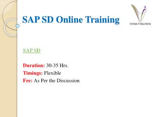 SAP SD Course Content PPT