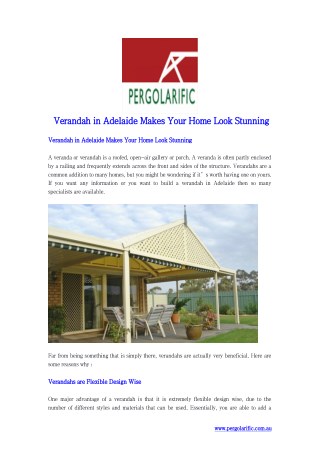 Verandah in Adelaide Makes Your Home Look Stunning
