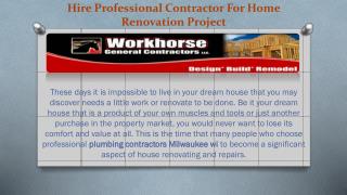 Hire Professional Contractor For Home Renovation Project