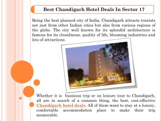 Best Chandigarh Hotel Deals in Sector 17
