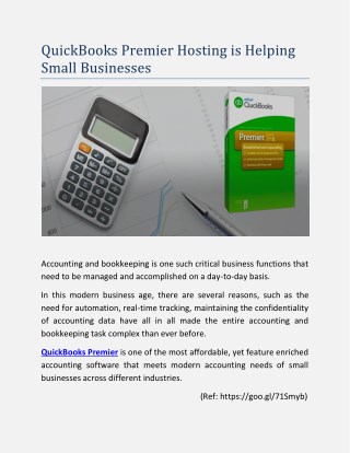 Perfect for Small Businesses: QuickBooks Premier