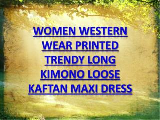 Women western fashion bohemian kaftan maxi loose dress