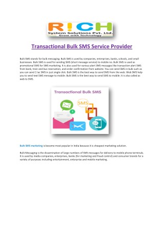 Transactional Bulk SMS Service Provider