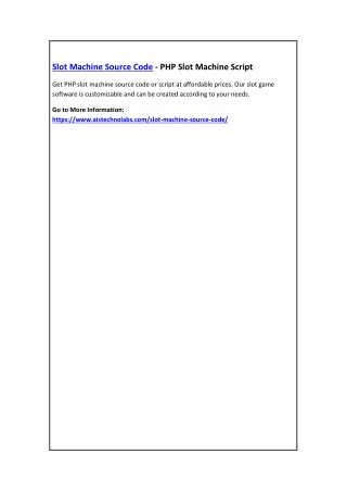 Slot Machine Source Code - PHP Slot Machine Script