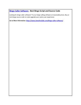 Bingo Caller Software - Best Bingo Script and Source Code