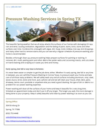 Elite Pressure Washing - Spring - Texas