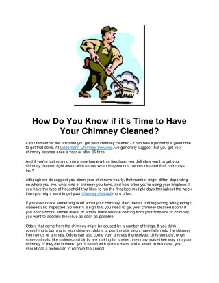 How Do You Know if it’s Time to Have Your Chimney Cleaned?