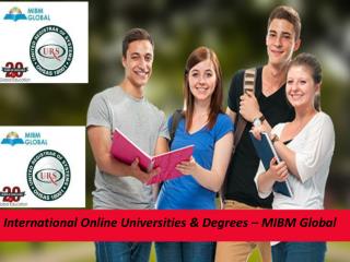 International Online Universities & Degrees joined anytime of the vocation