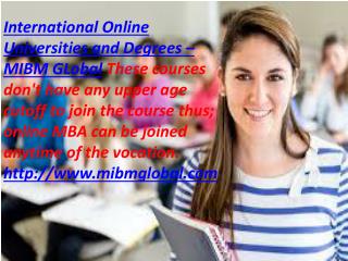 International Online Universities & Degrees online MBA projects to – MIBM Global