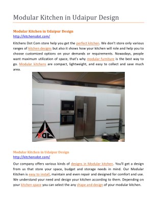 Modular Kitchen in Udaipur Design