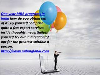 One year MBA programs in India inside the useful