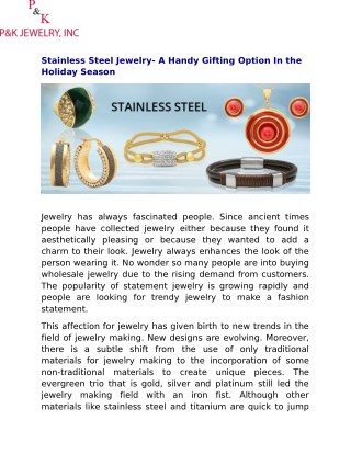 Stainless Steel Jewelry- A Handy Gifting Option In the Holiday Season