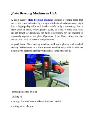 Plate Beveling Machine in USA