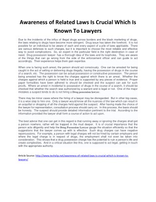 Awareness of Related Laws Is Crucial Which Is Known To Lawyers