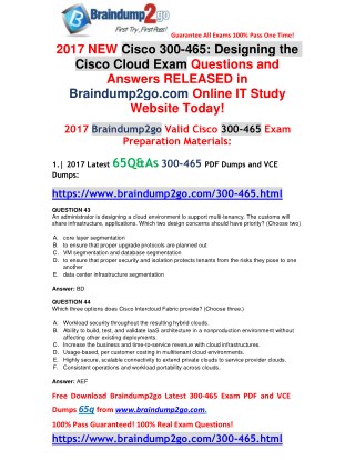 [Full Version!]2017 New 300-465 PDF Dumps 65Q Free Offe(Q43-Q49)