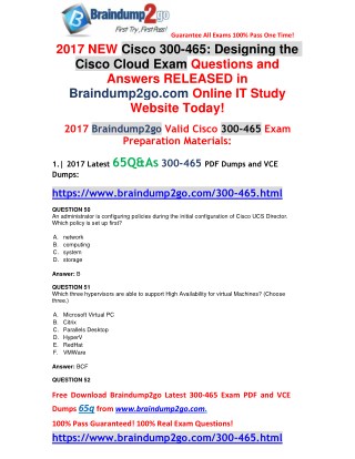 [Full Version!]2017 New 300-465 VCE Dumps 65Q Free Offe(Q53-Q58)